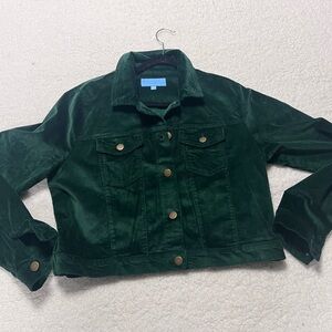 Draper James Dark Green Corduroy Jean Jacket xl